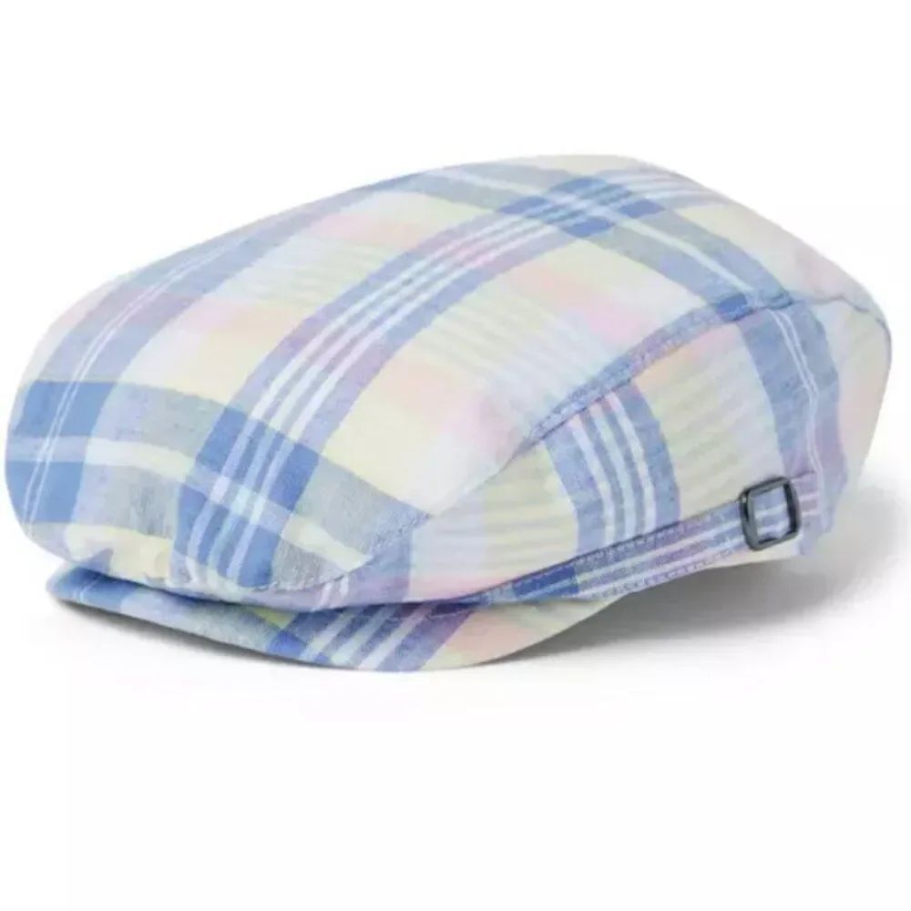 Janie and Jack 100049181 True Blue Plaid Newsboy Cap  NWT